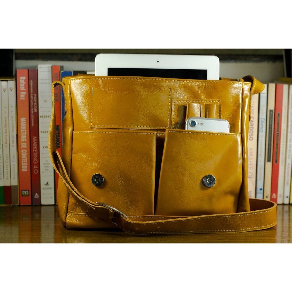 Bolsa Feminina de Couro Transversal Médi ...