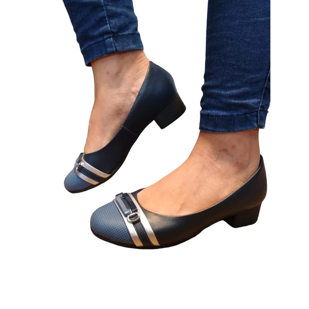 Sapato Salto Baixo Bico Redondo Usaflex  ...