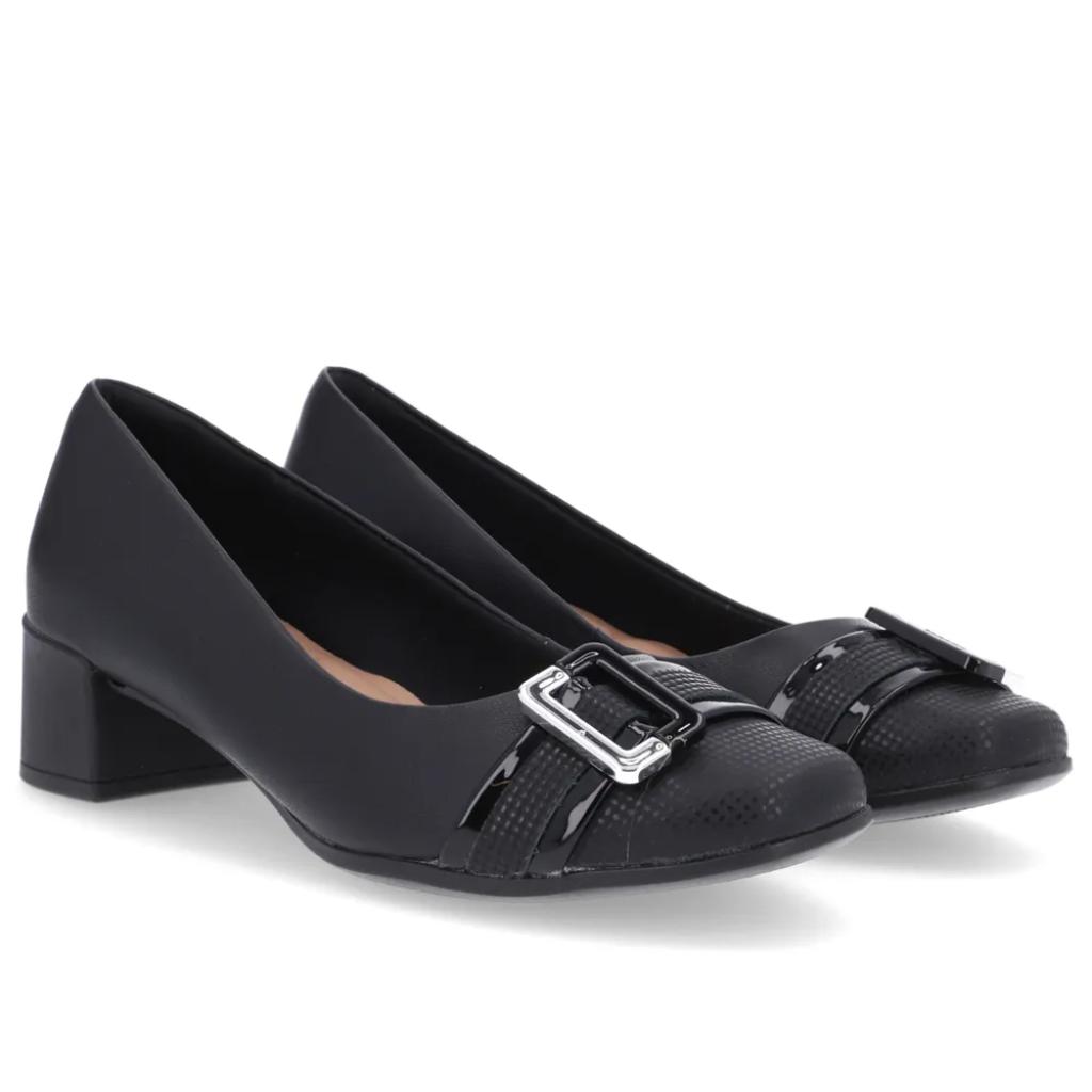 Sapato em Couro Legítimo Salto Baixo e Gr...