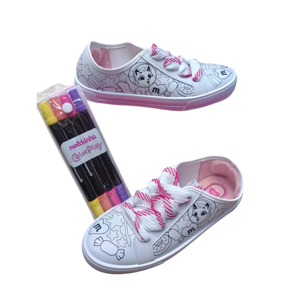 Tênis de Menina para Pintar com Canetina ...