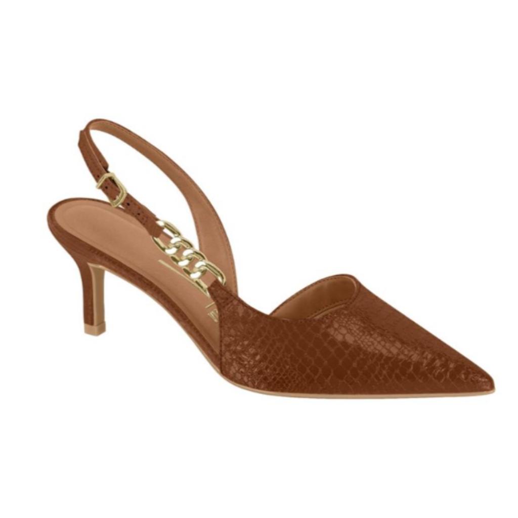 Scarpin Estiloso Slingback Salto 7cm Viz ...